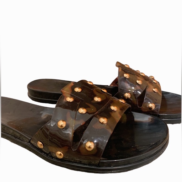 Vince Camuto Shoes - VINCE CAMUTO Studded Rubber Slide On Sandals Size: US 7